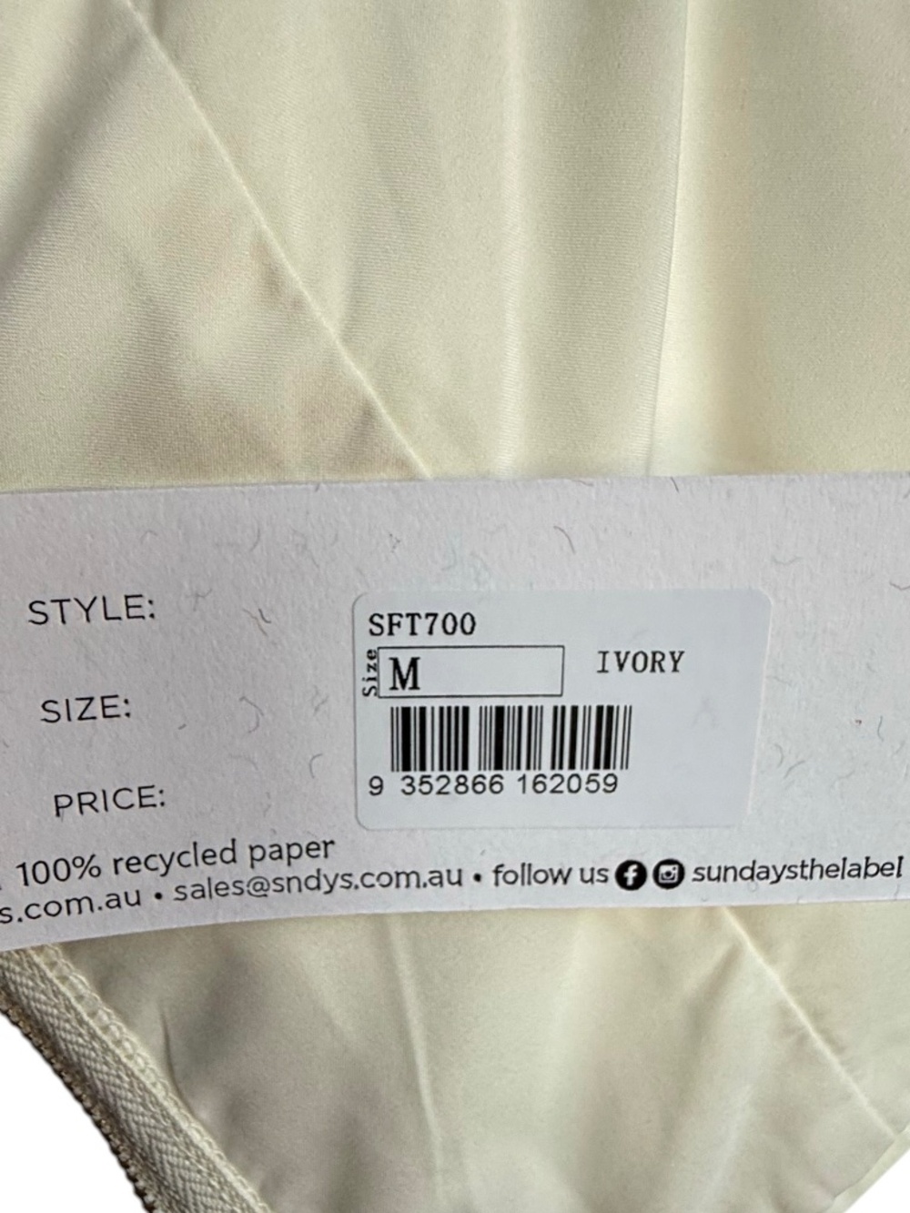 NWT SNDYS Roma Top in Ivory Sz M - Picture 7 of 9